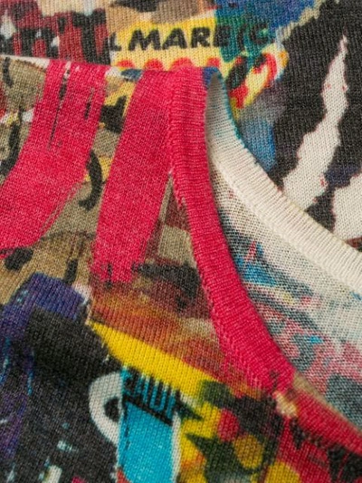Shop Ultràchic Printed Fine Knit Top In Pink