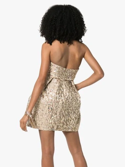 Shop Alexandre Vauthier Bustier Pouf-style Mini Dress In Neutrals