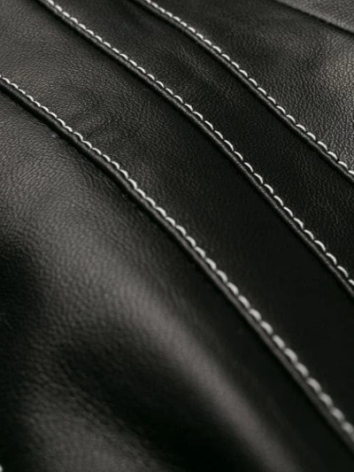 Shop David Koma Structured Leather Mini Dress In Black/white