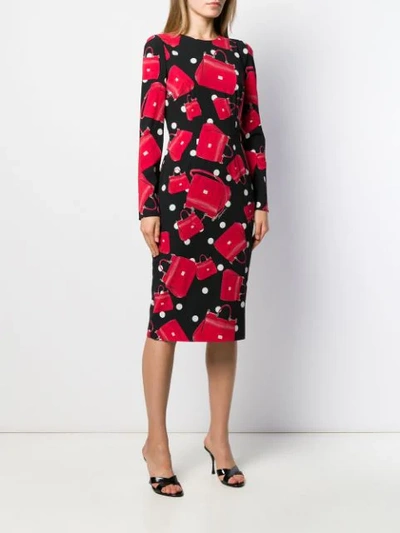 Shop Dolce & Gabbana Sicily Bag Print Dress In Black