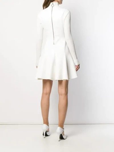 Shop Off-white Logo Flared Dress In White