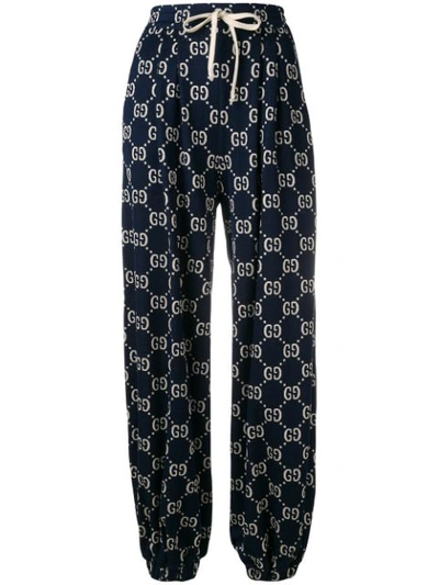 GUCCI GG TECHNICAL TRACK TROUSERS - 蓝色