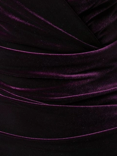 Shop Talbot Runhof Ruched Dress In Purple