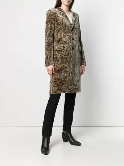 Shop Saint Laurent Chesterfield Leopard-print Coat In Brown