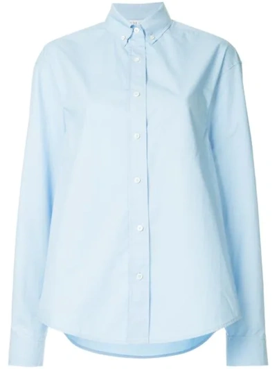 Shop We11 Done Plain Oversized Shirt In Blue