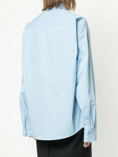Shop We11 Done Plain Oversized Shirt In Blue