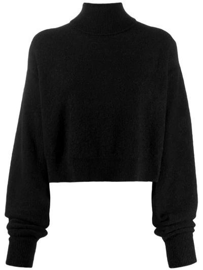 Shop Andrea Ya'aqov Plain Turtleneck Jumper In 09 Black