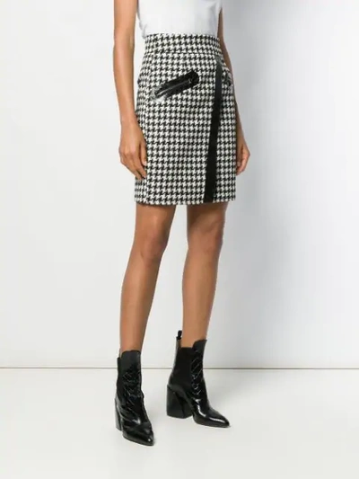 Shop Philipp Plein Houndstooth Short Skirt In Black