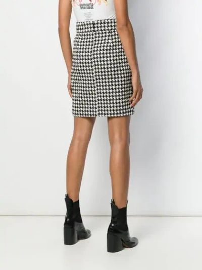 Shop Philipp Plein Houndstooth Short Skirt In Black