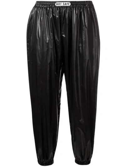 Shop Barbara Bologna 'plastic' Cropped Trousers - Black