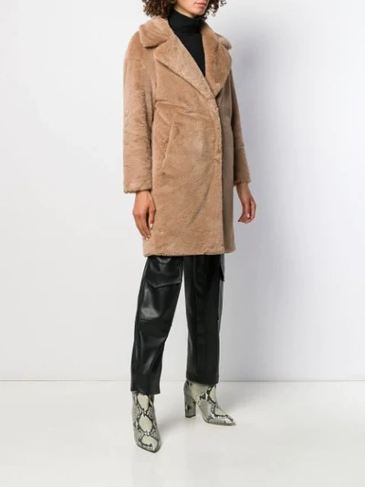 Shop Herno Faux Fur Coat In Neutrals
