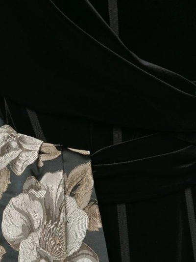 Shop Antonio Marras Flared Dress With Floral Panel - Black