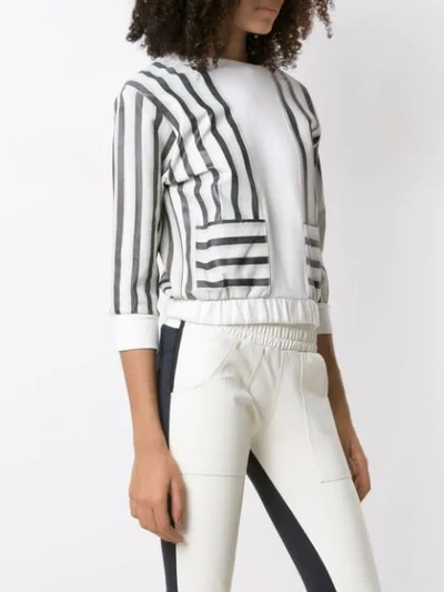 Shop Andrea Bogosian Leather Panelled Sweatshirt In White