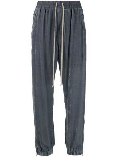 Shop Rick Owens Drawstring Track Trousers In Blue
