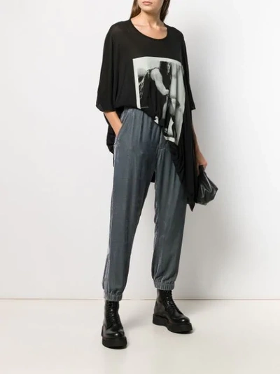 Shop Rick Owens Drawstring Track Trousers In Blue