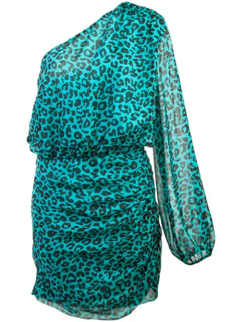 teal leopard print dress