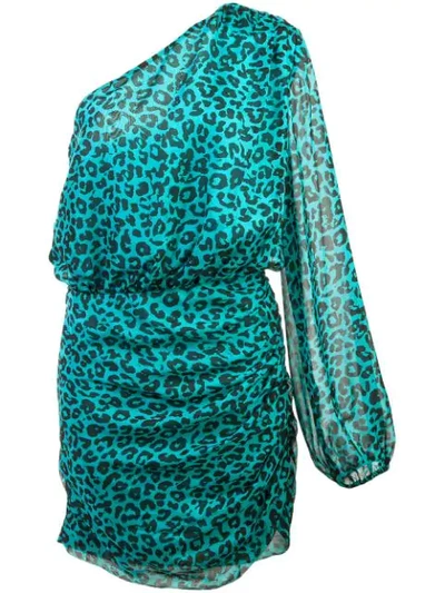 Shop Michelle Mason Leopard Print Dress - Blue