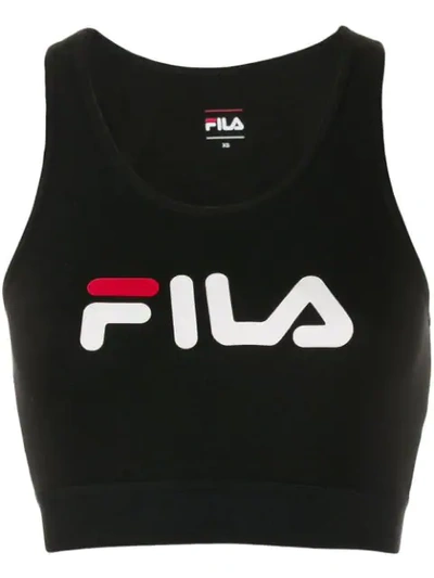 Shop Fila Contrast Logo Tank Top In Black