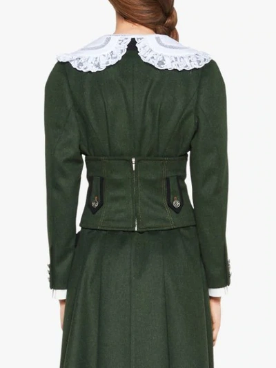 Shop Miu Miu Loden Corset In Green