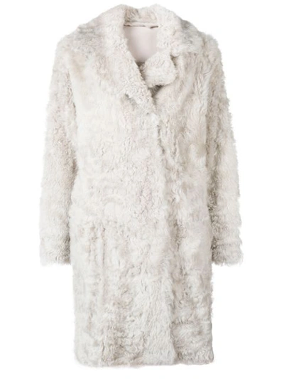 Shop Drome Reversible Fur Coat - Neutrals