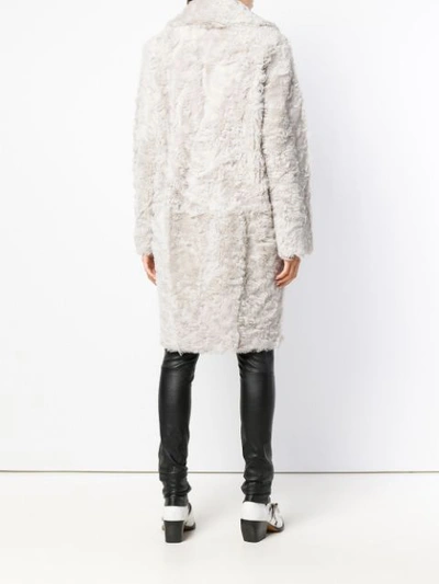 Shop Drome Reversible Fur Coat - Neutrals