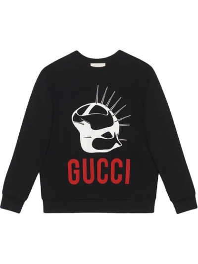 Shop Gucci Manifesto Oversized Sweatshirt In Black