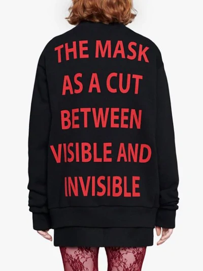 Shop Gucci Manifesto Oversized Sweatshirt In Black