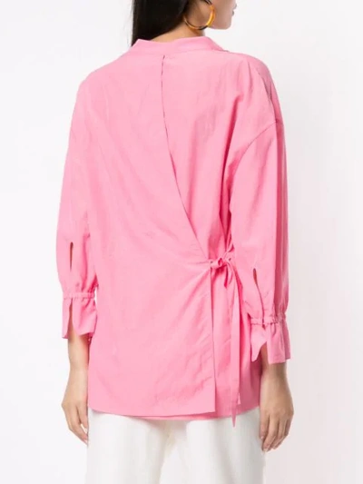 Shop Kuho V-neck Blouse In X Pink