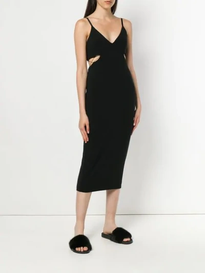 Shop Alexander Wang T Fishnet Detail Fitted Dress In Black