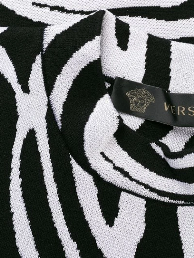Shop Versace Sleeveless Zebra Top In Black