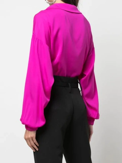Shop Milly Leotard Blouse In Pink