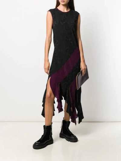Shop Loewe Asymmetric Curl Dress In Black
