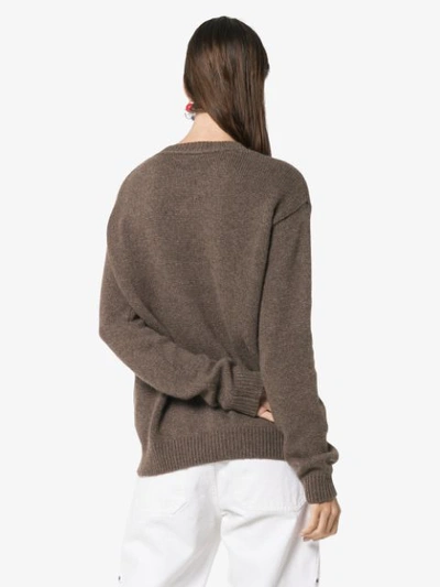 Shop Alexandra Golovanoff Oversized Cashmere Sweater - Brown
