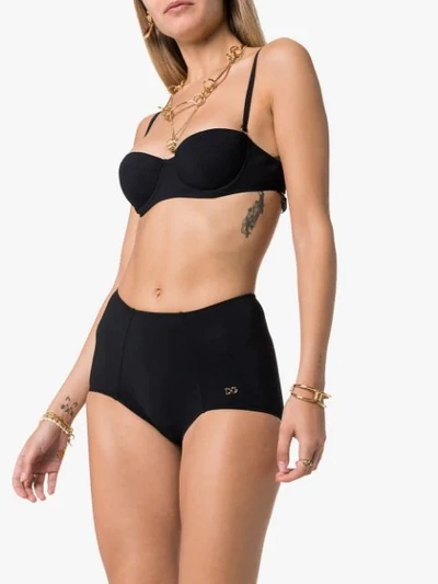 Shop Dolce & Gabbana High-waisted Bikini In Black