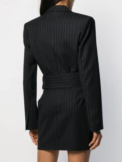 Shop Alexandre Vauthier Pinstripe Suit Dress In Black
