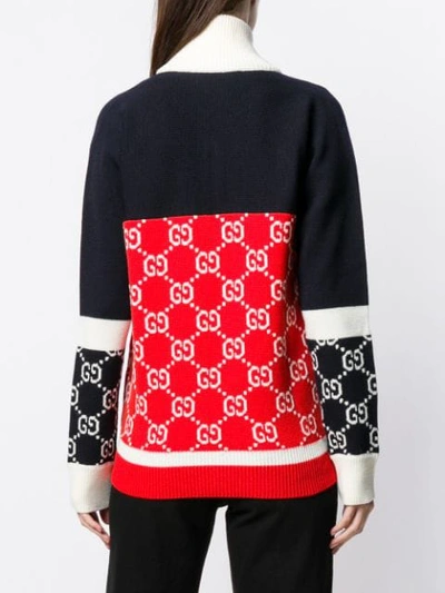 Shop Gucci Logo Intarsia Knit Top In Red