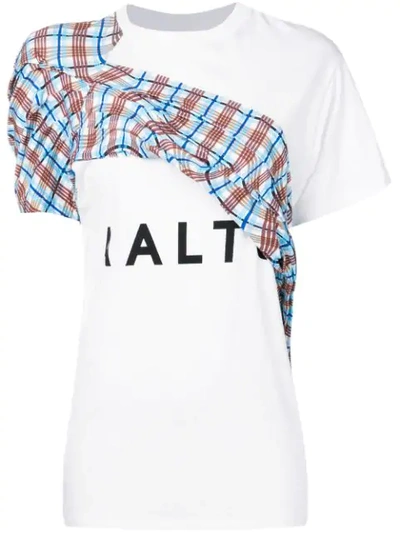 Shop Aalto Logo Contrast T-shirt In White