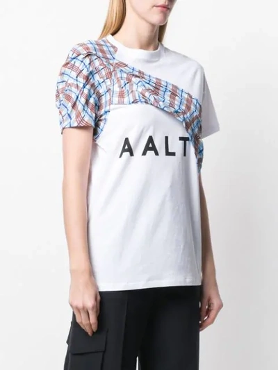 Shop Aalto Logo Contrast T-shirt In White