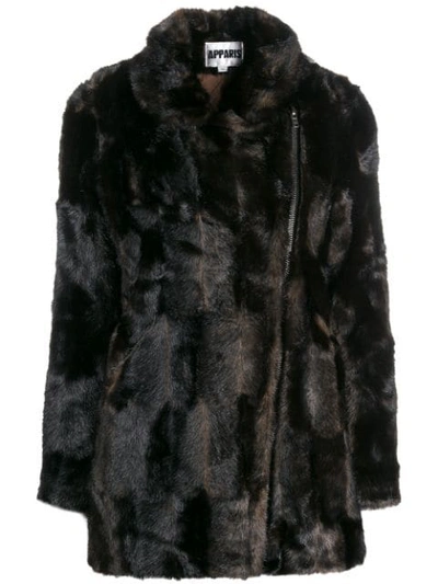 Shop Apparis Shirin Zipped Coat In Brown