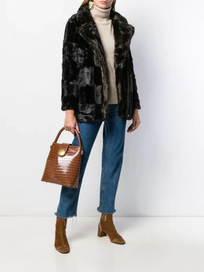 Shop Apparis Shirin Zipped Coat In Brown