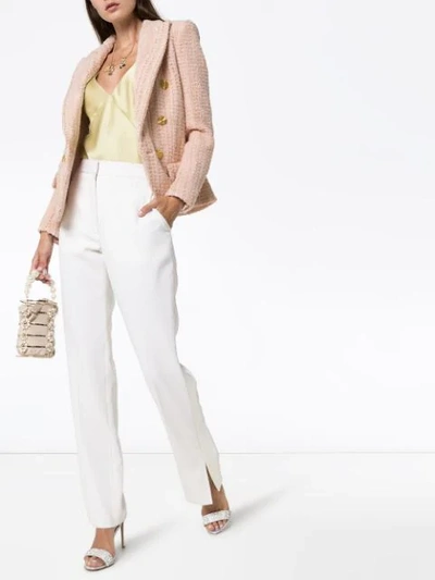Shop Alexandre Vauthier Double-breasted Tweed Blazer In Pink