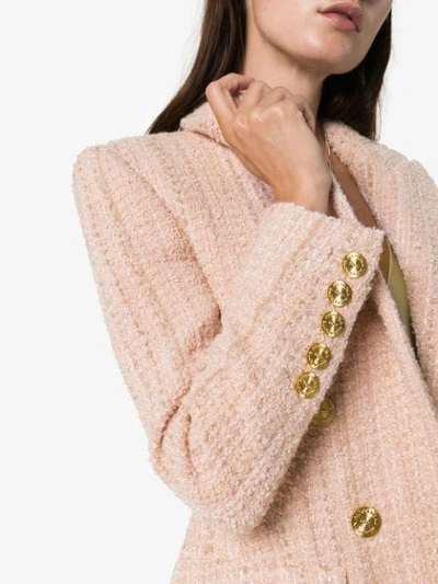 Shop Alexandre Vauthier Double-breasted Tweed Blazer In Pink