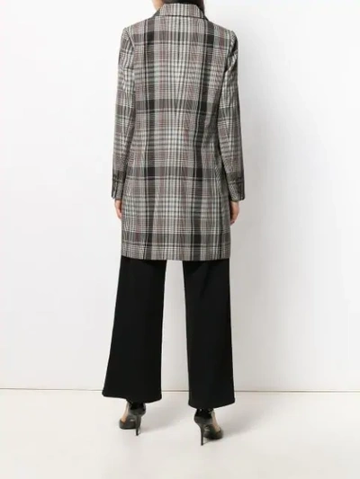 Shop Versace Plaid Double-breasted Coat In Black