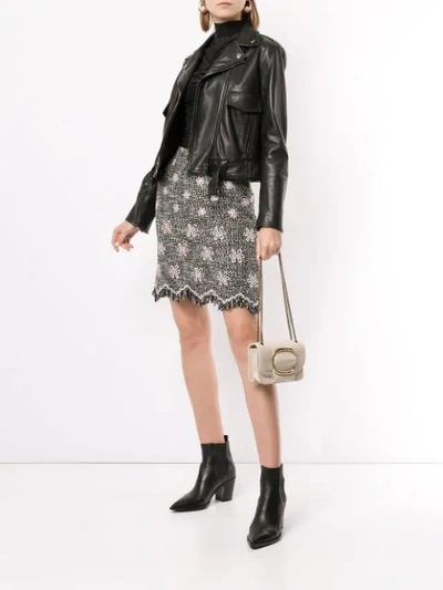 Shop Giambattista Valli Floral Embroidered Skirt In Black