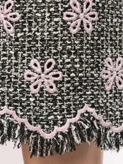 Shop Giambattista Valli Floral Embroidered Skirt In Black