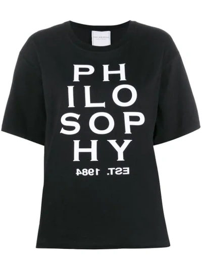 Shop Philosophy Di Lorenzo Serafini Contrast Logo T-shirt In Black