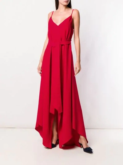 Shop Valentino Belted Maxi Dress In Red