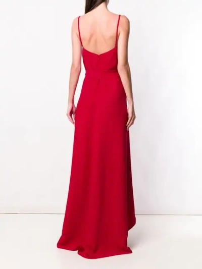 Shop Valentino Belted Maxi Dress In Red