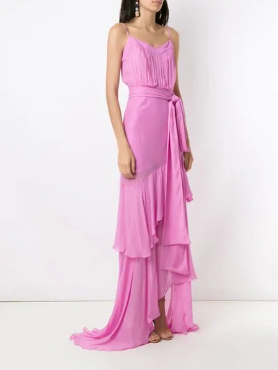 Shop Tufi Duek Cascade Silk Gown In Pink
