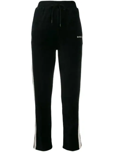 Shop Diesel Embroidered Logo Track Pants In Black